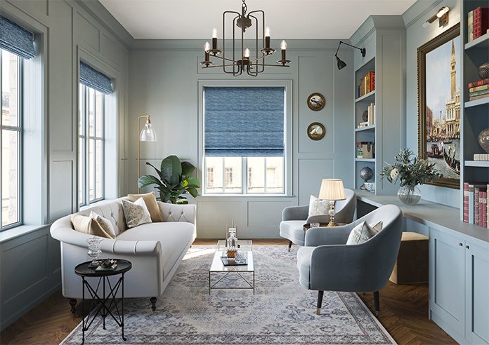Mirdif, Digital Blue - Roman Blind - Image 8